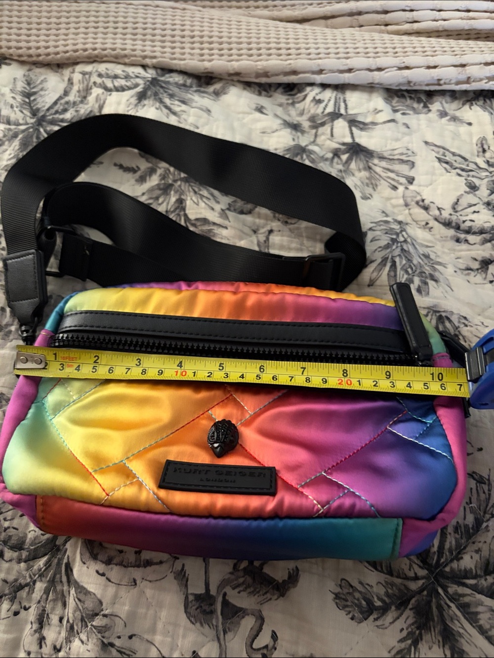 Kurt Geiger Rainbow Quilted Crossbody Belt Bag - Picture 8 of 9